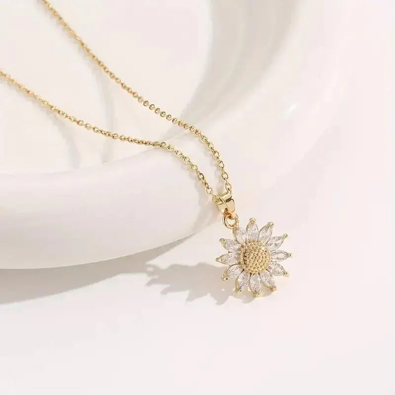 Colar e Caixa Girassol Abrazza- Banhado em 18K