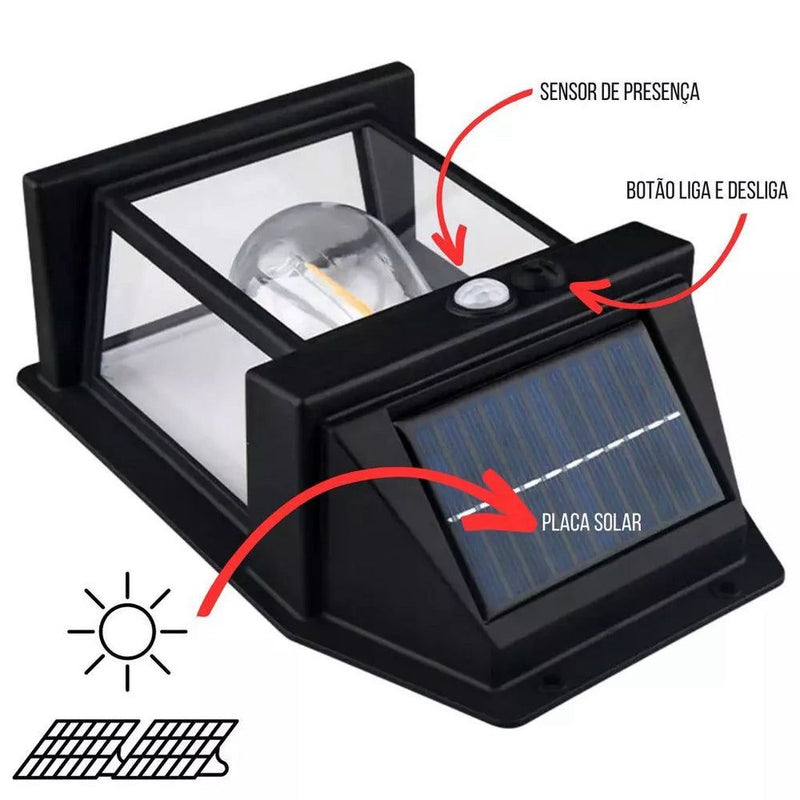 Refletor Solar inteligente Ecolux- Carregamento Solar, Economia de Energia